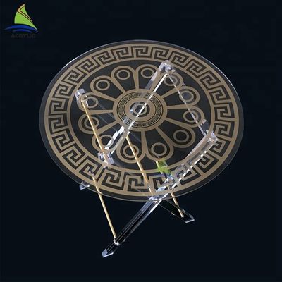 環境の注文のアクリルの家具の丸型の金色の折り畳み式の屋外のアクリルのテーブル