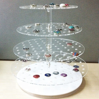デスクトップのアクリルの宝石類のオルガナイザーの宝石類展覧会のリングのためのアクリルの表示皿