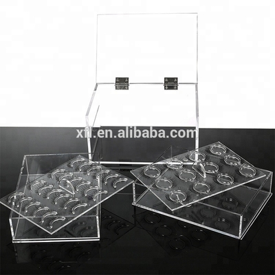 注文の工場透明な2つの層のアクリルのオルガナイザーの例のミンクのまつげ箱