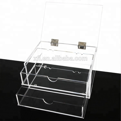 注文の工場透明な2つの層のアクリルのオルガナイザーの例のミンクのまつげ箱