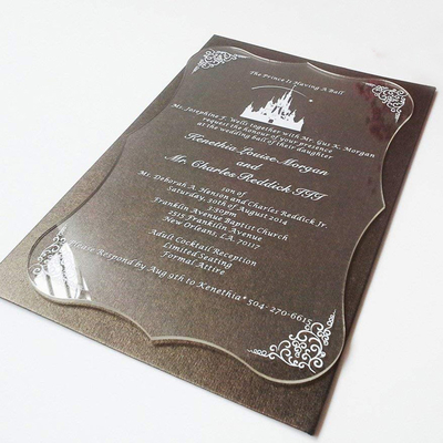 明確なアクリルの表示フレームの黒の注文のアクリルの結婚式の招待カード