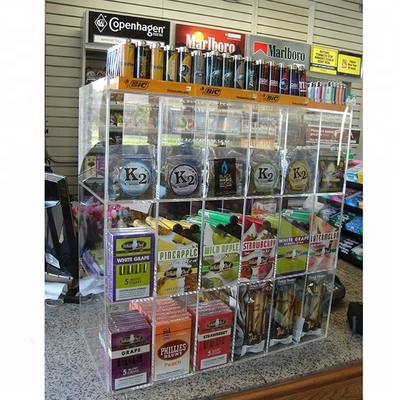 小売店のための注文の高く透明で明確なアクリルの表示カウンター