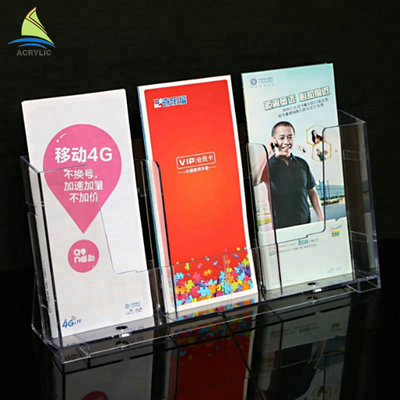 方法明確なアクリルのパンフレットのホールダーA4 A5のカウンタートップ情報パンフレットのホールダー
