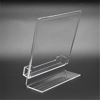 5&quot; X 7&quot;ルーサイトのプレキシガラスの名刺のポケットが付いているアクリルによって傾けられる挿入物の印のホールダー