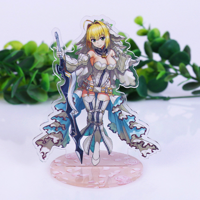 注文のアクリルのカウンタートップの陳列ケースの立ち客の日本製アニメ図印刷されたアクリルのKeychain