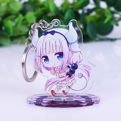 注文のアクリルのカウンタートップの陳列ケースの立ち客の日本製アニメ図印刷されたアクリルのKeychain