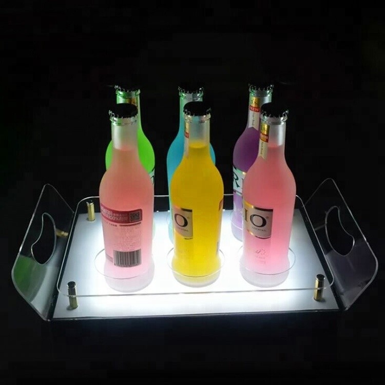 アクリルの導かれた棒棚は貯蔵のためのアルコール飲料の棚の陳列台の皿を導きました